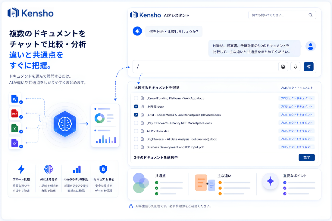 製品イメージ:資料の比較